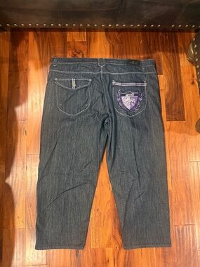 Vintage Y2k Knockout Jeans Embroidered Baggy Skater Hip Hop Mens 54x32